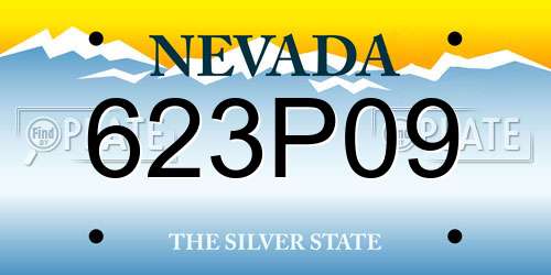 623P09 Nevada License Plate