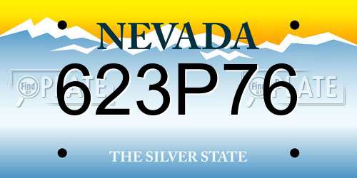 623P76 Nevada License Plate