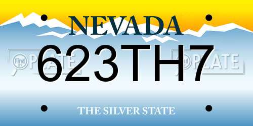 623TH7 Nevada License Plate