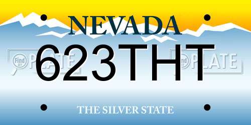 623THT Nevada License Plate