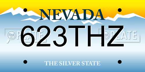 623THZ Nevada License Plate