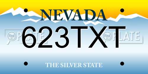 623TXT Nevada License Plate