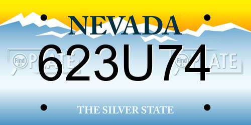 623U74 Nevada License Plate
