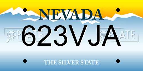 623VJA Nevada License Plate