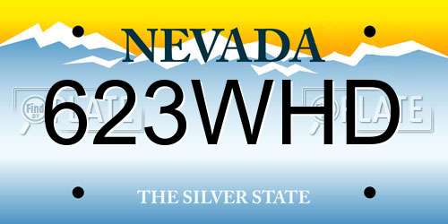 623WHD Nevada License Plate