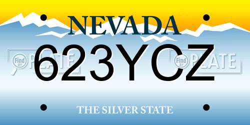 623YCZ Nevada License Plate