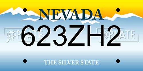 623ZH2 Nevada License Plate