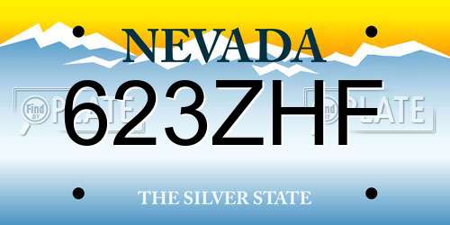 623ZHF Nevada License Plate