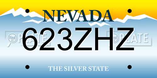 623ZHZ Nevada License Plate