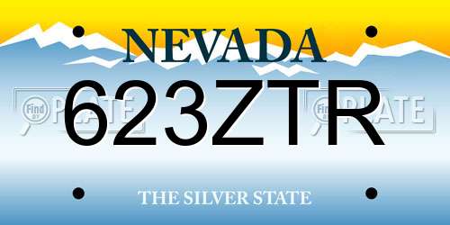 623ZTR Nevada License Plate