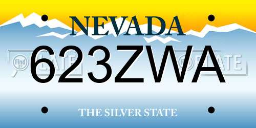 623ZWA Nevada License Plate