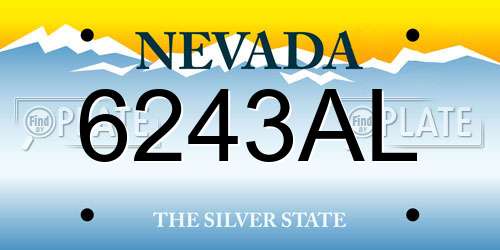 6243AL Nevada License Plate