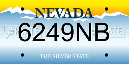 6249NB Nevada License Plate
