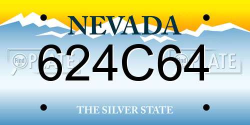 624C64 Nevada License Plate