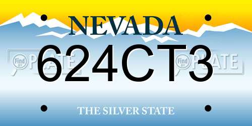 624CT3 Nevada License Plate