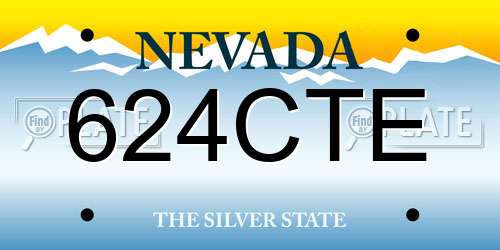 624CTE Nevada License Plate