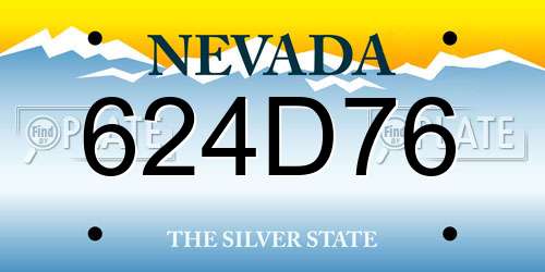 624D76 Nevada License Plate