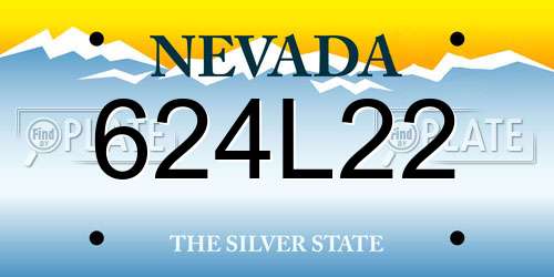 624L22 Nevada License Plate