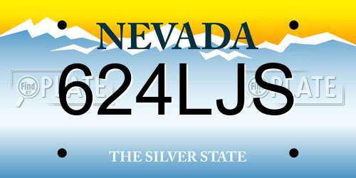 624LJS Nevada License Plate