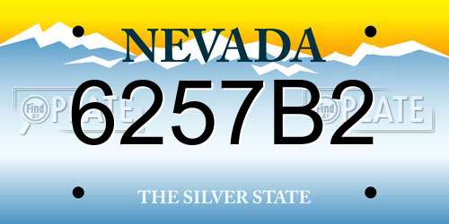 6257B2 Nevada License Plate