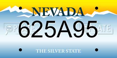 625A95 Nevada License Plate