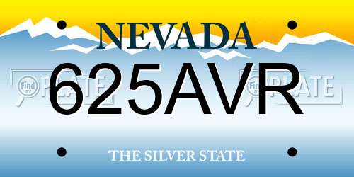625AVR Nevada License Plate