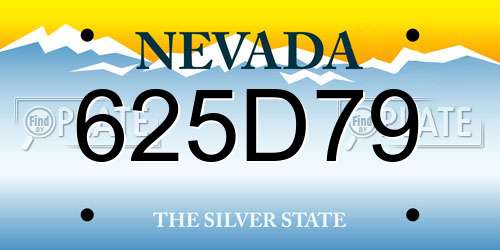 625D79 Nevada License Plate