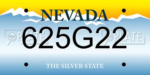 625G22 Nevada License Plate