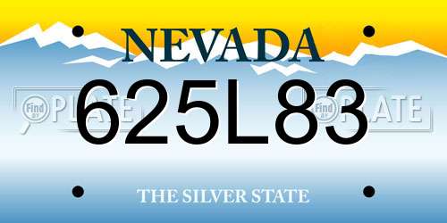 625L83 Nevada License Plate