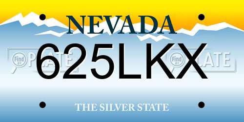 625LKX Nevada License Plate