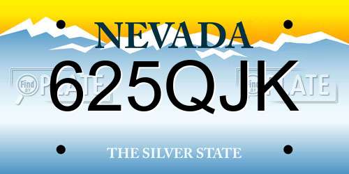 625QJK Nevada License Plate