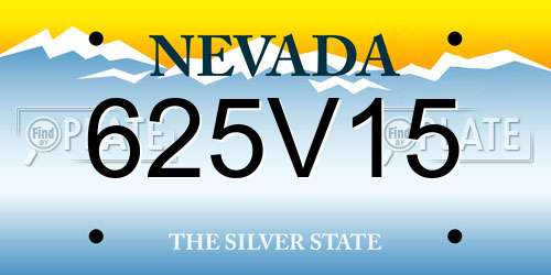 625V15 Nevada License Plate