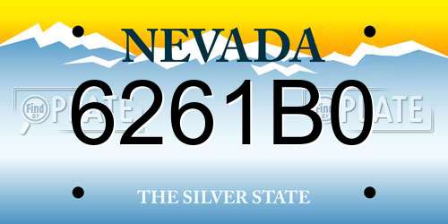 6261B0 Nevada License Plate