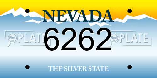 6262 Nevada License Plate