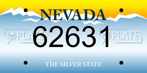 62631 Nevada License Plate