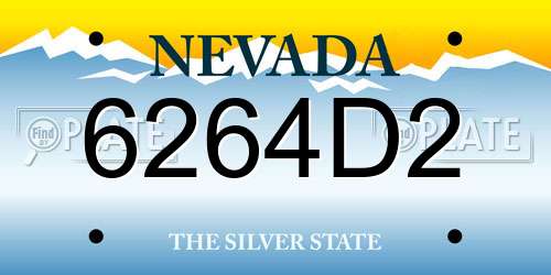6264D2 Nevada License Plate