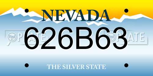 626B63 Nevada License Plate