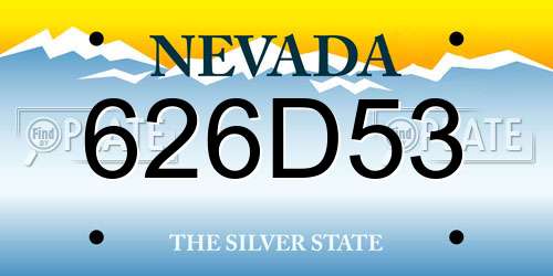 626D53 Nevada License Plate