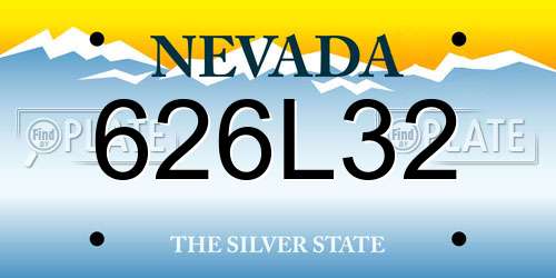 626L32 Nevada License Plate