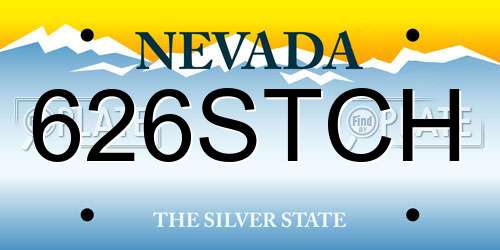 626STCH Nevada License Plate