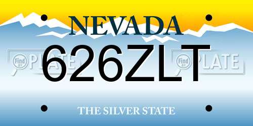 626ZLT Nevada License Plate