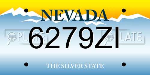 6279ZI Nevada License Plate