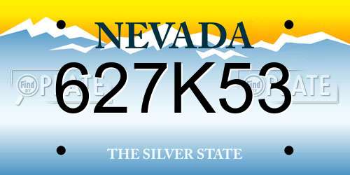 627K53 Nevada License Plate