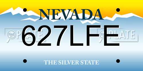 627LFE Nevada License Plate