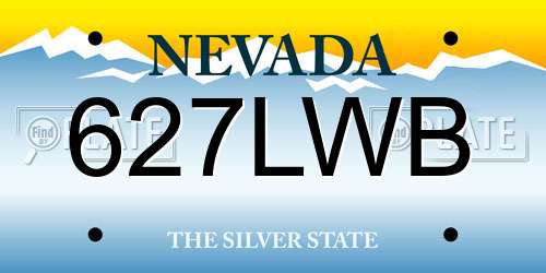 627LWB Nevada License Plate