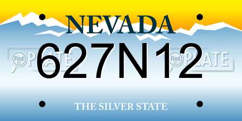 627N12 Nevada License Plate