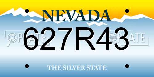 627R43 Nevada License Plate