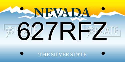 627RFZ Nevada License Plate