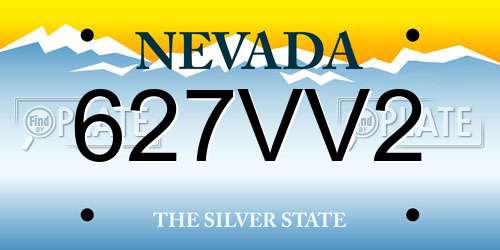 627VV2 Nevada License Plate