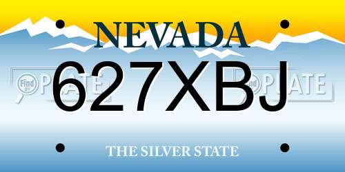 627XBJ Nevada License Plate